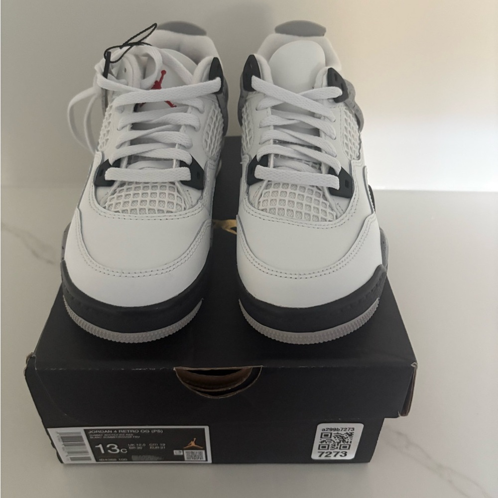 Jordan Kids White and Black Sneakers - Picture 2 of 4